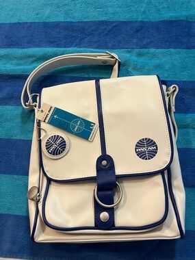 Pan Am White and Navy Vintage-Inspired Crossbody Bag